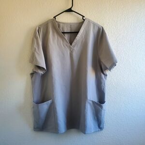 Mandala Scrub Top Black Equa-Tek Technology Double Pocket XL Medical